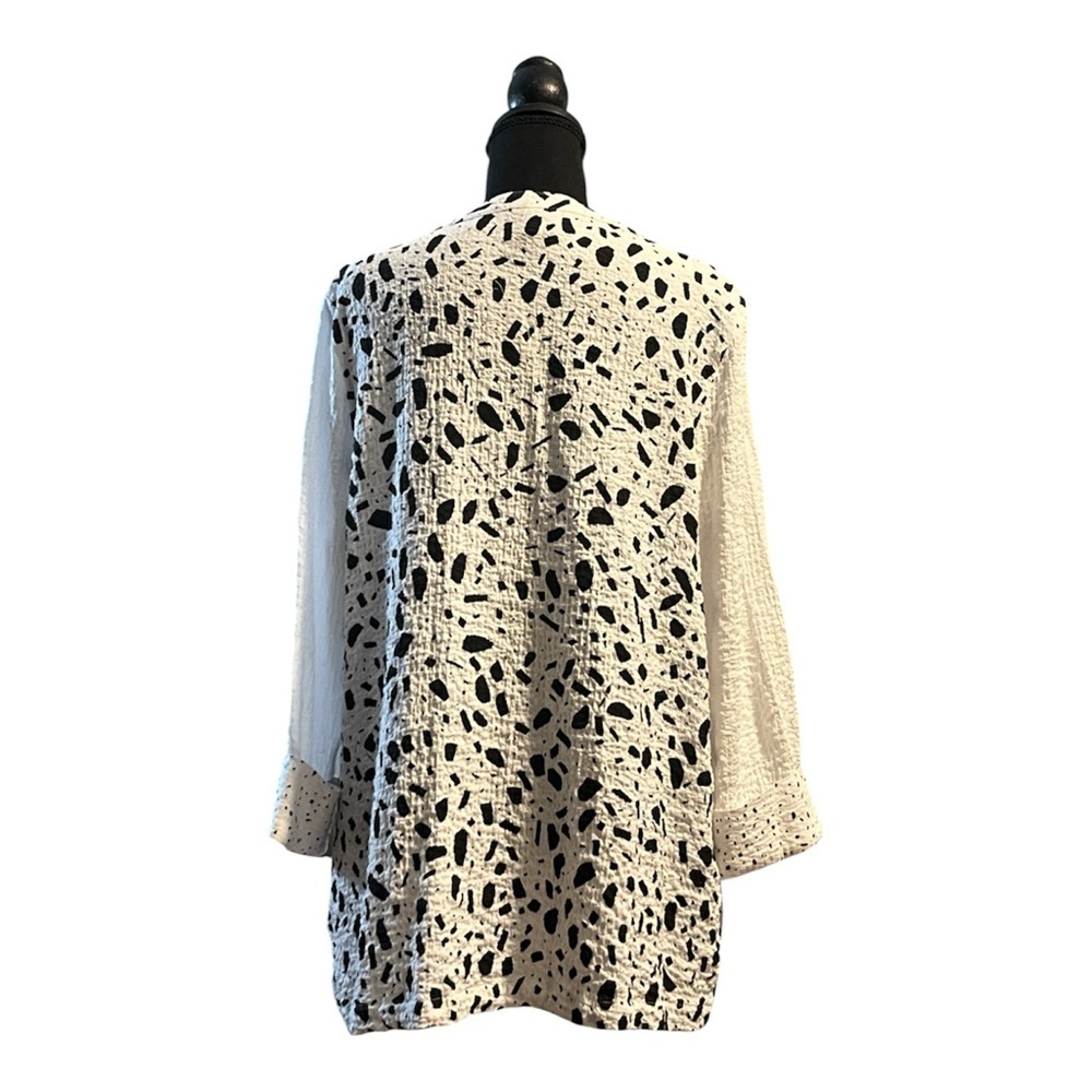 Ali Miles Wearable Art Size M Abstract Black White Maximalist Blouse Avant-Garde - Picture 2 of 8